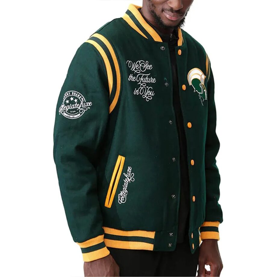 Norfolk State Spartans Green Wool Varsity Jacket