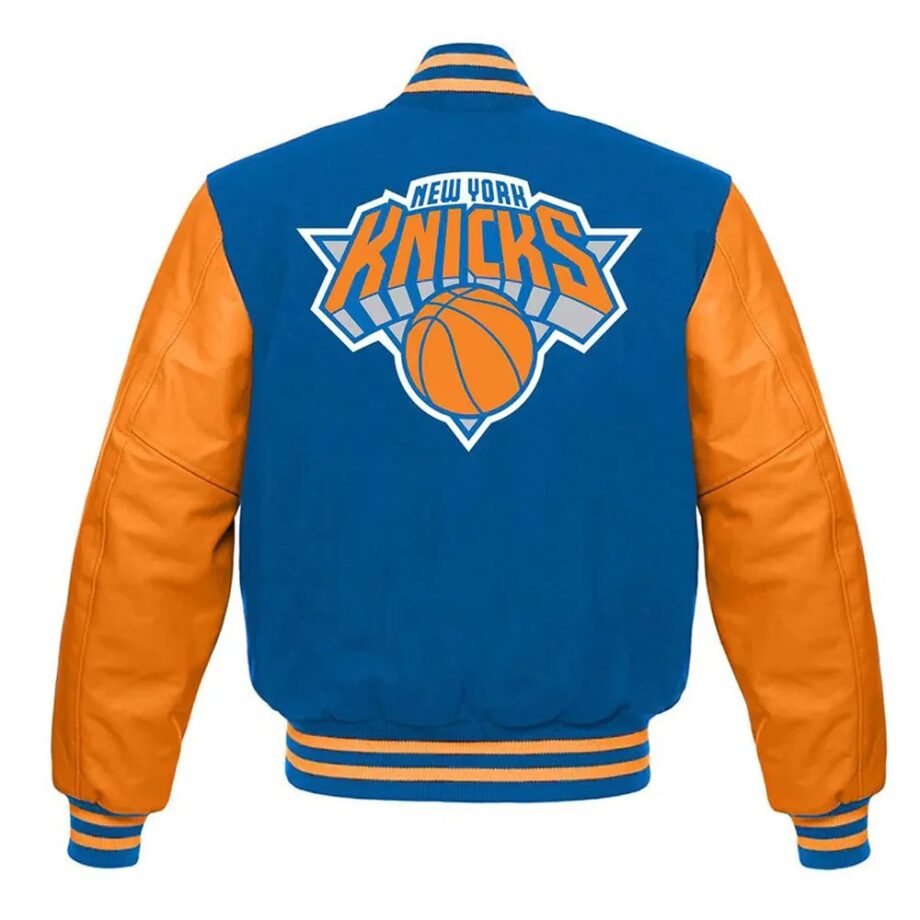 NY Knicks Blue & Orange Varsity Jacket