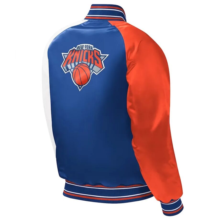 NY Knicks Youth Royal Varsity Satin Jacket