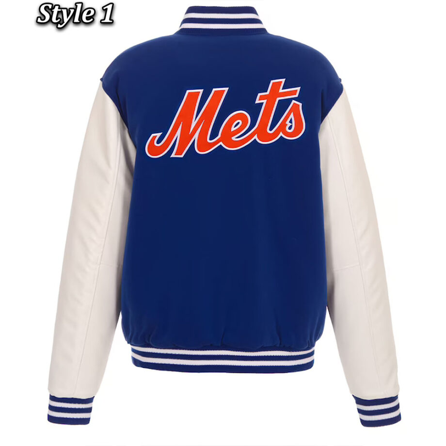 NY Mets Royal and White Varsity Jacket