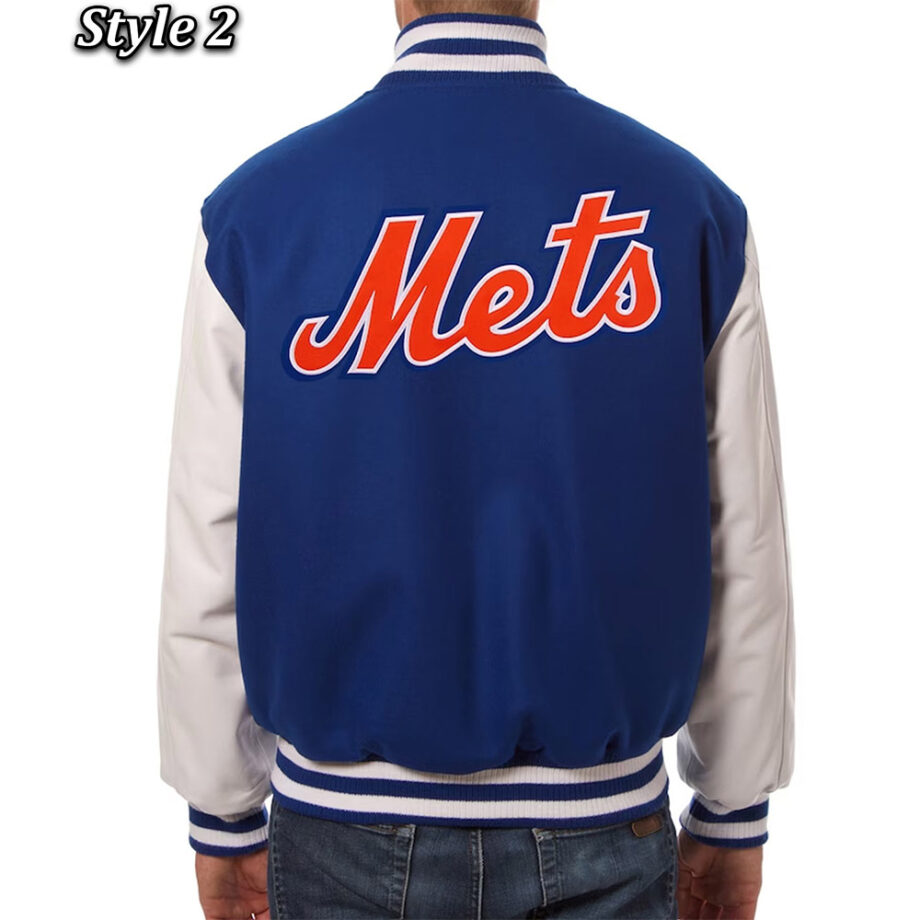 NY Mets Royal and White Varsity Jacket