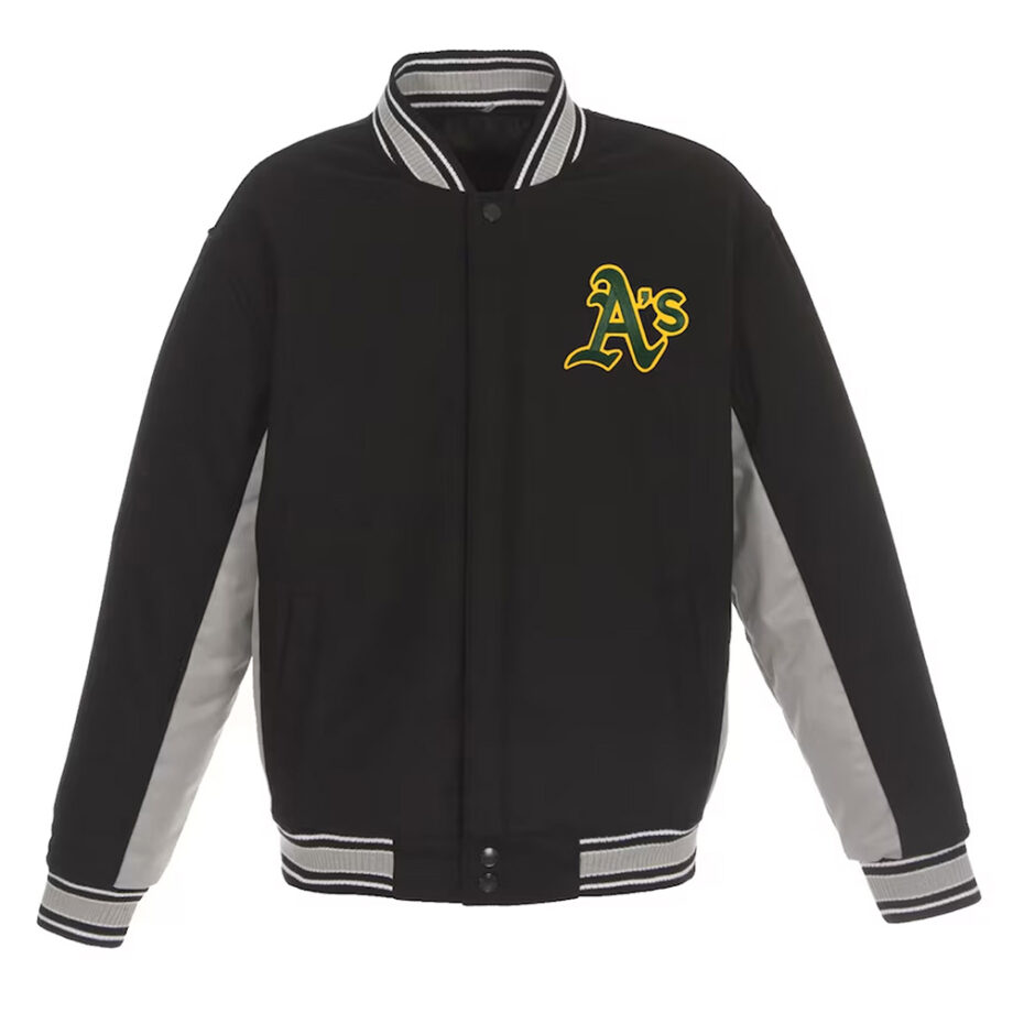 Oakland Athletics Black & Gray Varsity Wool Jacket