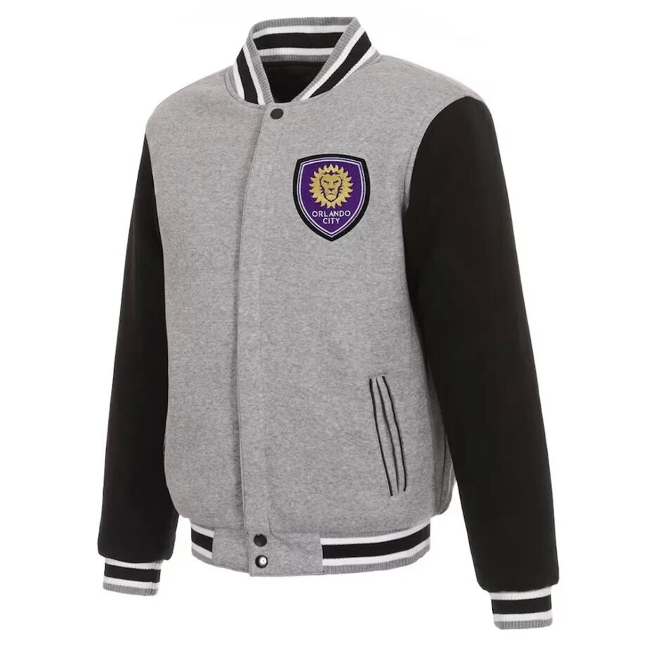 Orlando City SC Gray & Black Varsity Wool Jacket