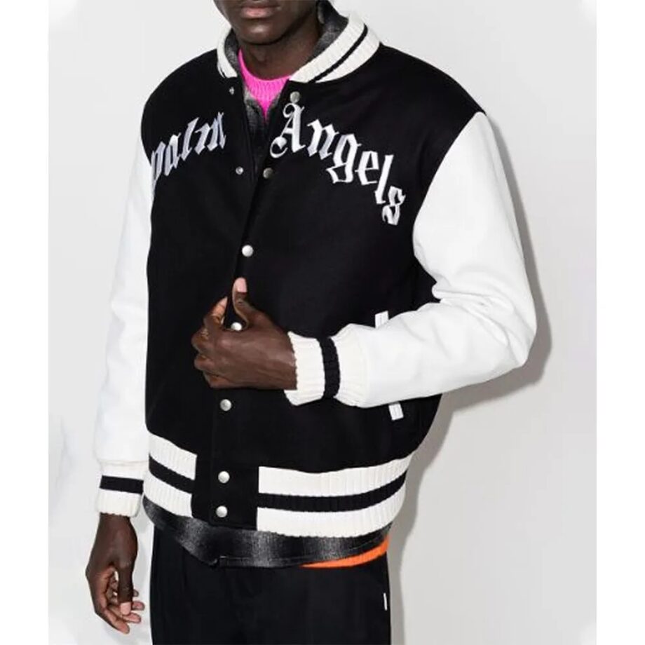 Palm Angels 50 Bear Varsity Black and White Jacket
