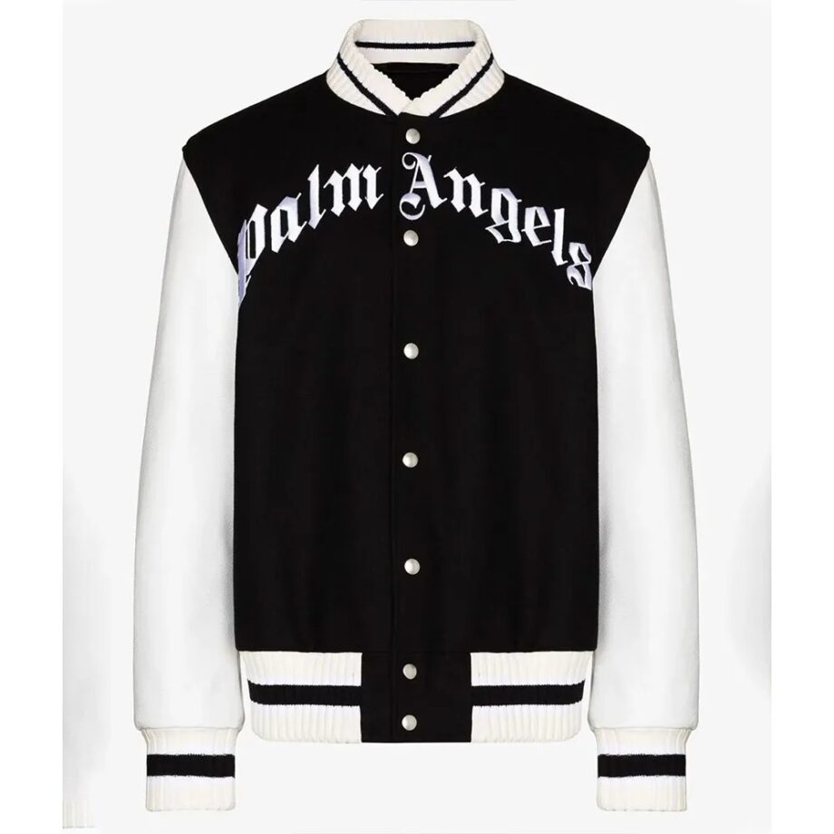 Palm Angels 50 Bear Varsity Black and White Jacket