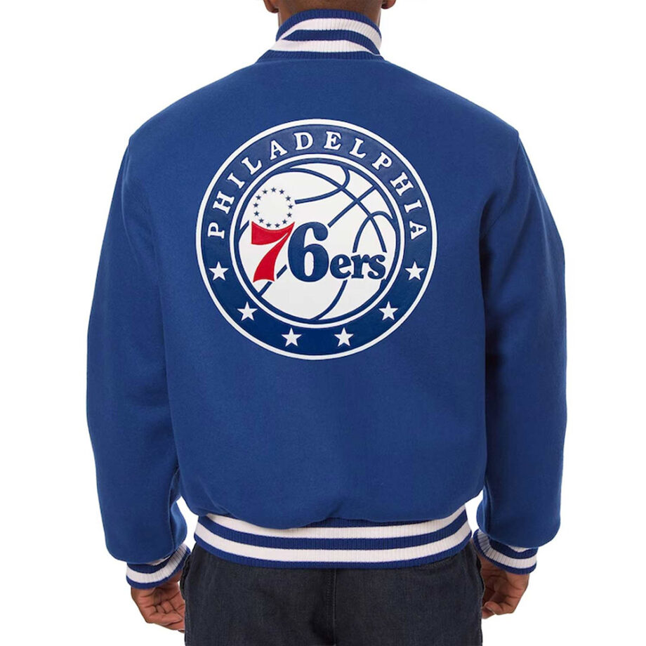 Philadelphia 76ers Royal Varsity All Wool Jacket