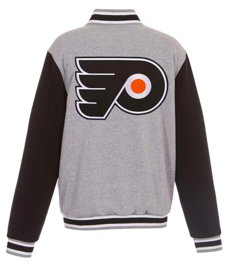 Philadelphia Flyers Gray & Black Varsity Wool Jacket