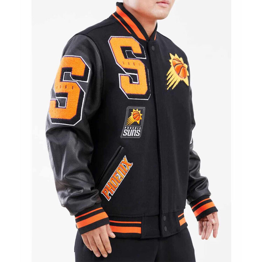 Phoenix Suns Black Mashup Varsity Jacket