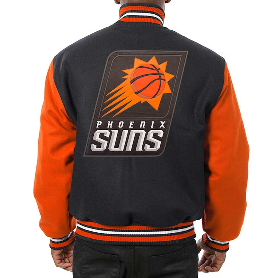 Phoenix Suns Black & Orange Wool Varsity Jacket