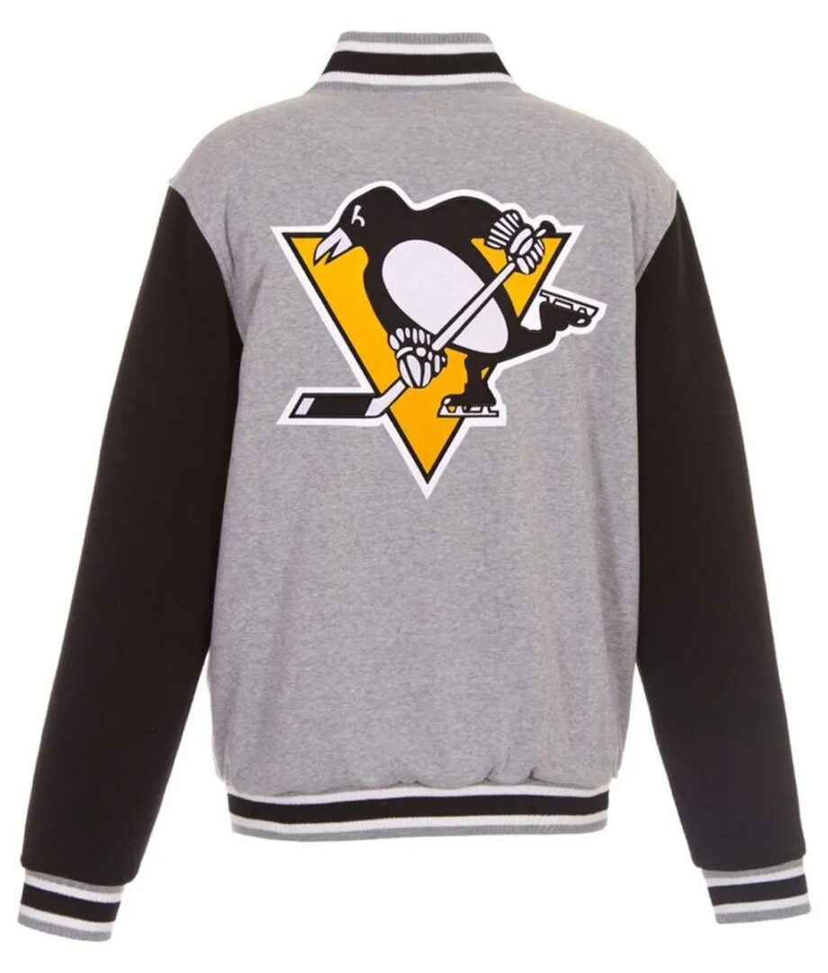Pittsburgh Penguins Gray & Black Varsity Wool Jacket