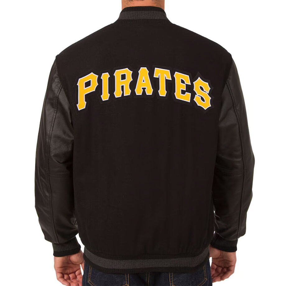 Pittsburgh Pirates Black Varsity Wool & Leather Jacket
