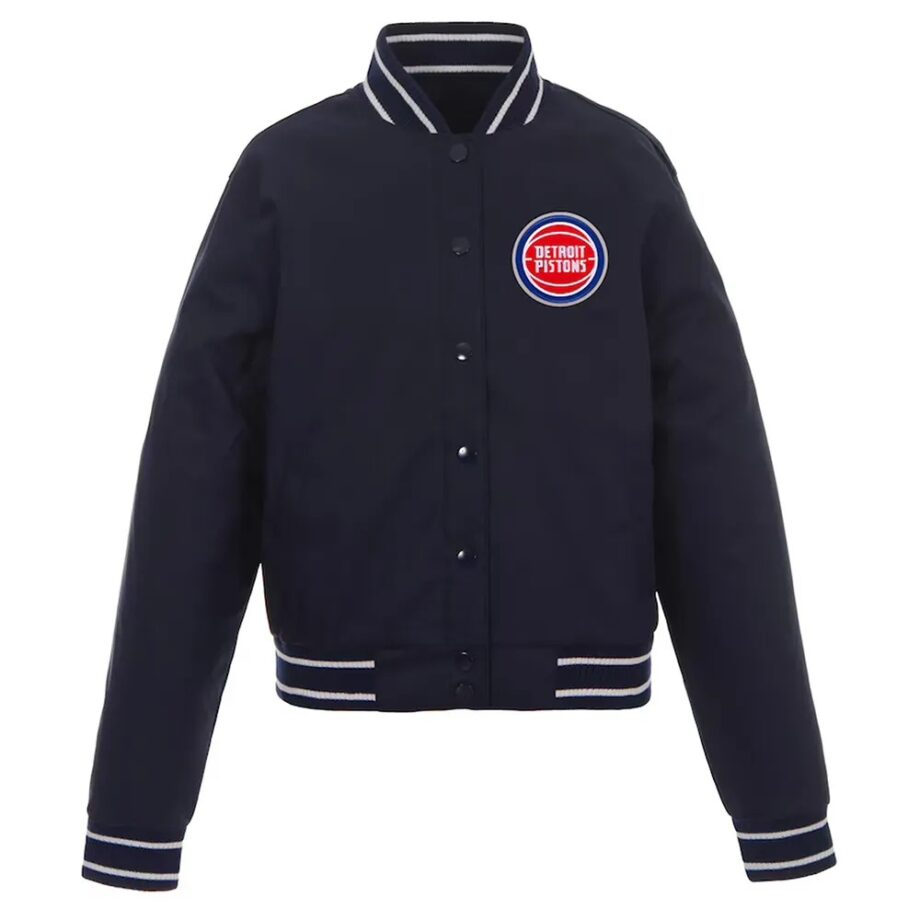 Detroit Pistons Navy Poly Twill Jacket
