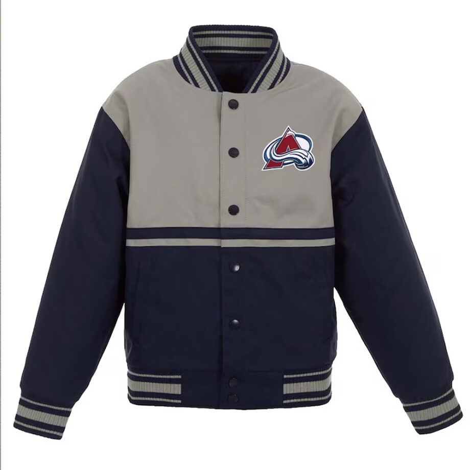 Gray/Navy Youth Colorado Avalanche Twill Jacket