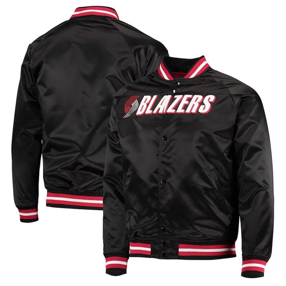 Black Portland Trail Blazers Throwback Wordmark Jacket