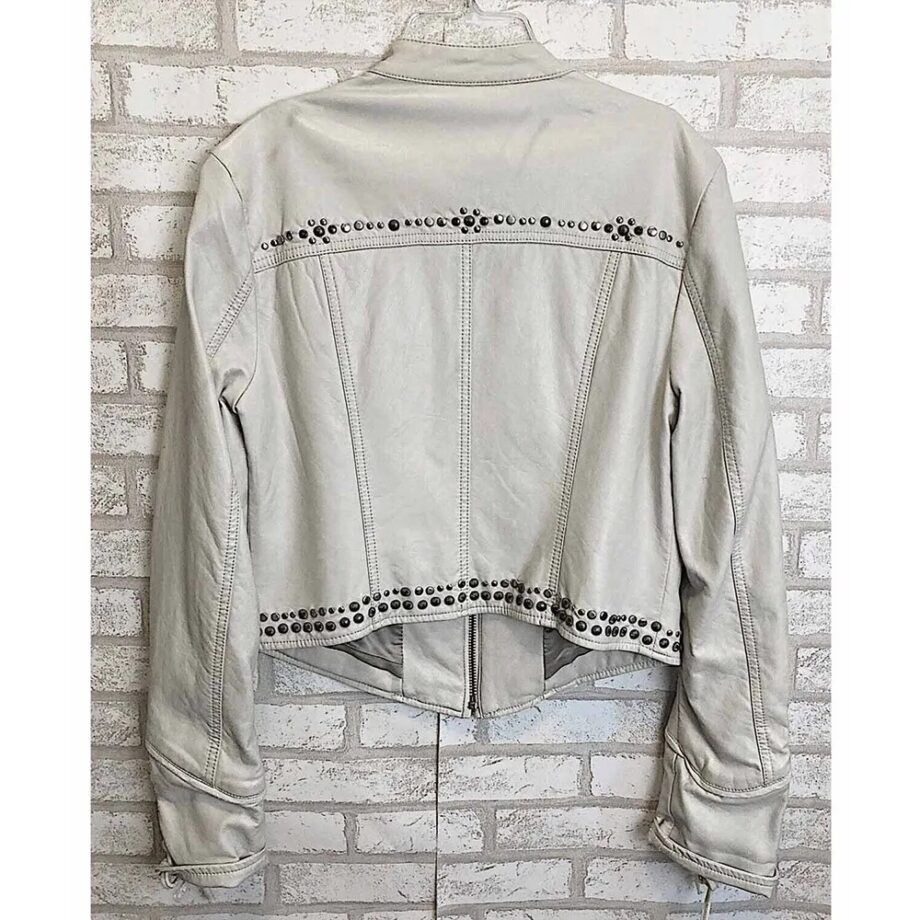 Pretty Little Liars S05 Sasha Pieterse White Leather Jacket