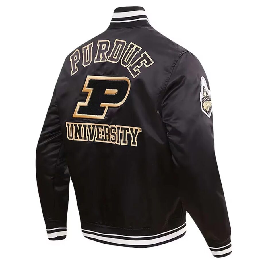Purdue Boilermakers Classic Black Satin Jacket