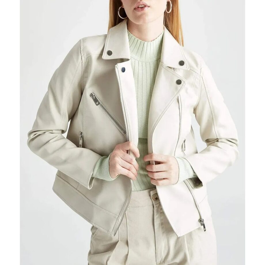 Nashville S02 Connie Britton White Leather Jacket