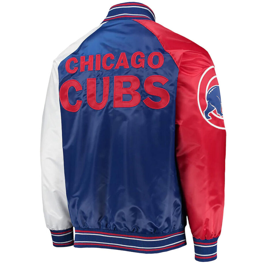 Royal/Red Chicago Cubs Reliever Varsity Satin Jacket
