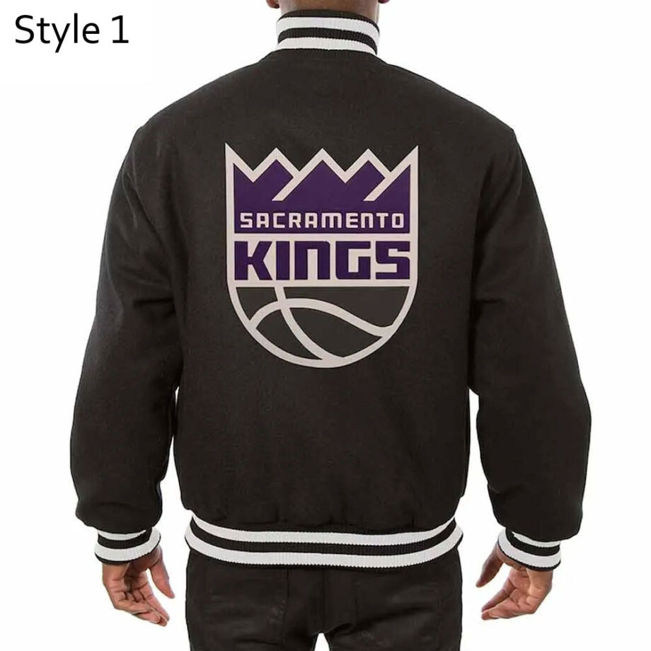 Sacramento Kings Black All Varsity Wool Jacket