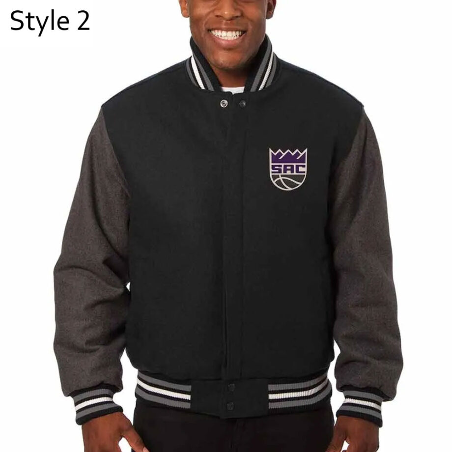 Sacramento Kings Black All Varsity Wool Jacket
