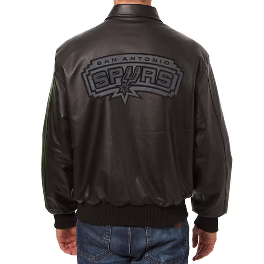 San Antonio Spurs Black Tonal Leather Jacket