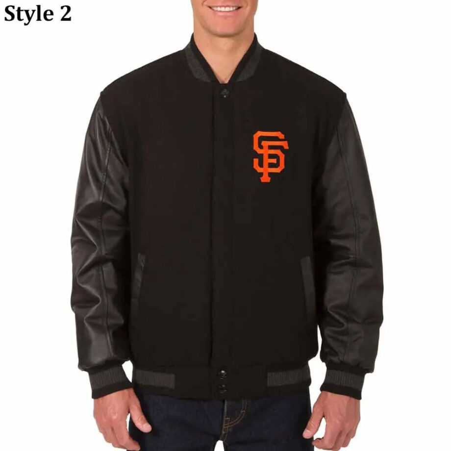 Charcoal/Black San Francisco Giants Varsity Jacket