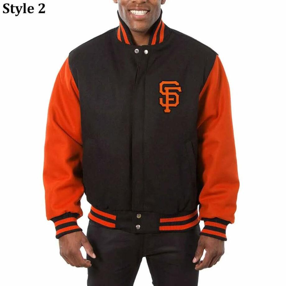 San Francisco Giants Varsity Black Wool Jacket