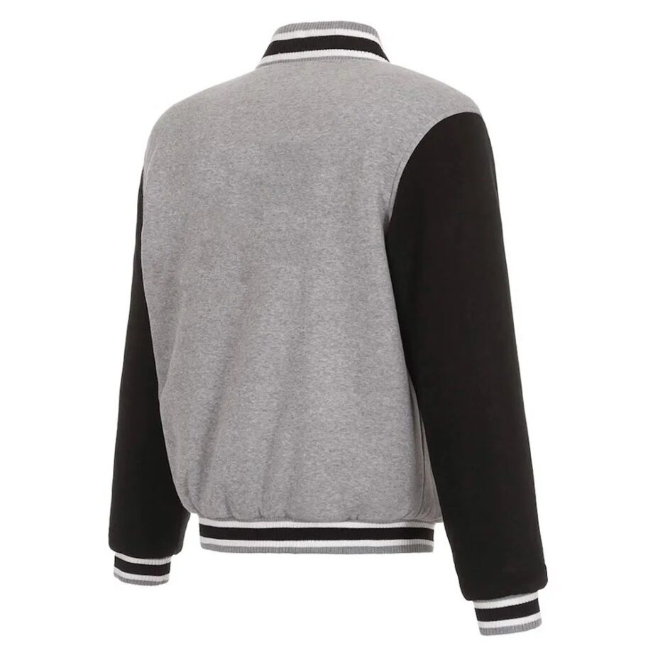 San Jose Earthquakes Gray & Black Varsity Wool Jacket