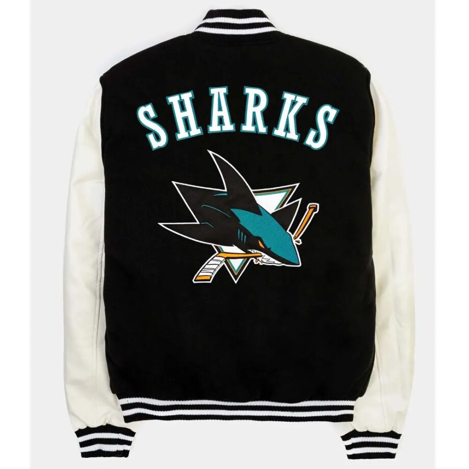 San Jose Sharks Black & White Varsity Jacket