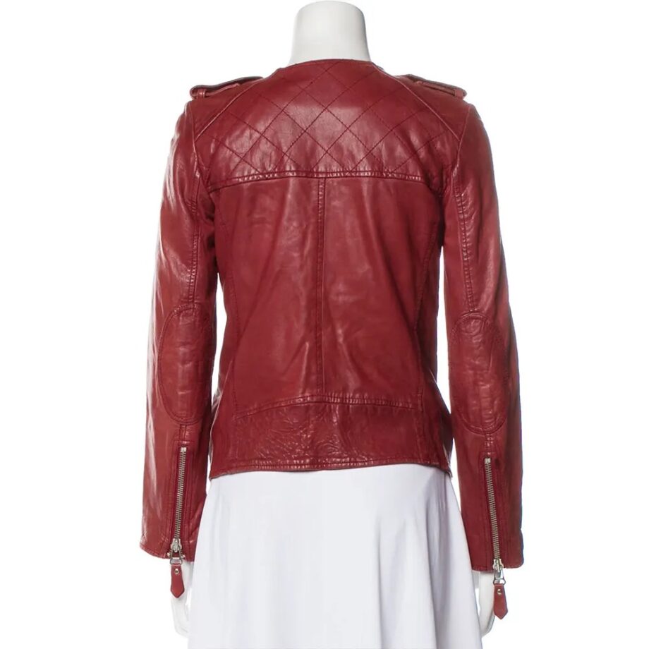 Scandal Katie Lowes Red Leather Jacket
