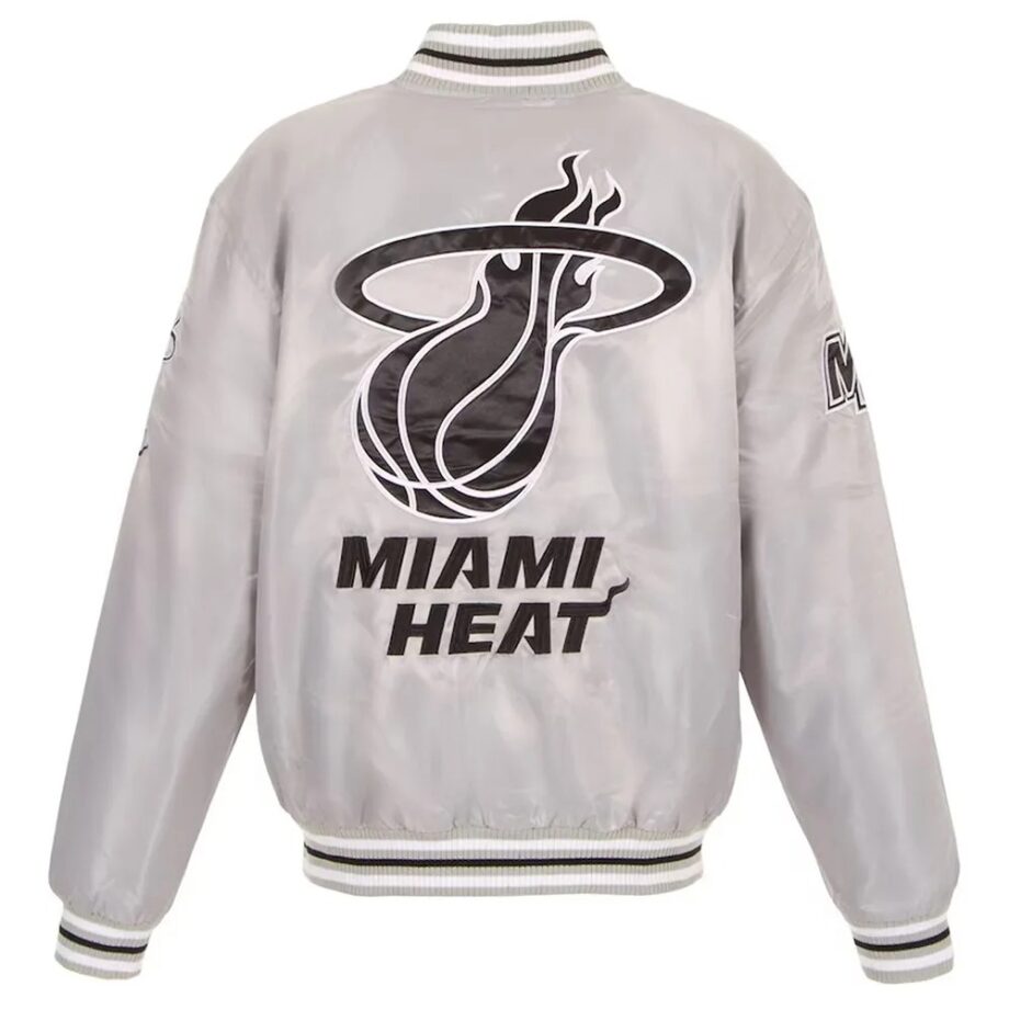 Silver Miami Heat Satin Jacket