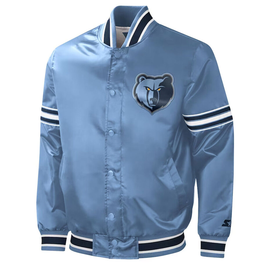 Memphis Grizzlies Light Blue Varsity Satin Jacket