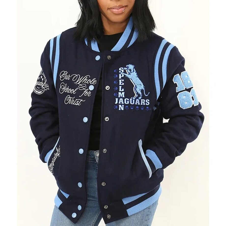 Spelman College Jaguars Navy Varsity Jacket