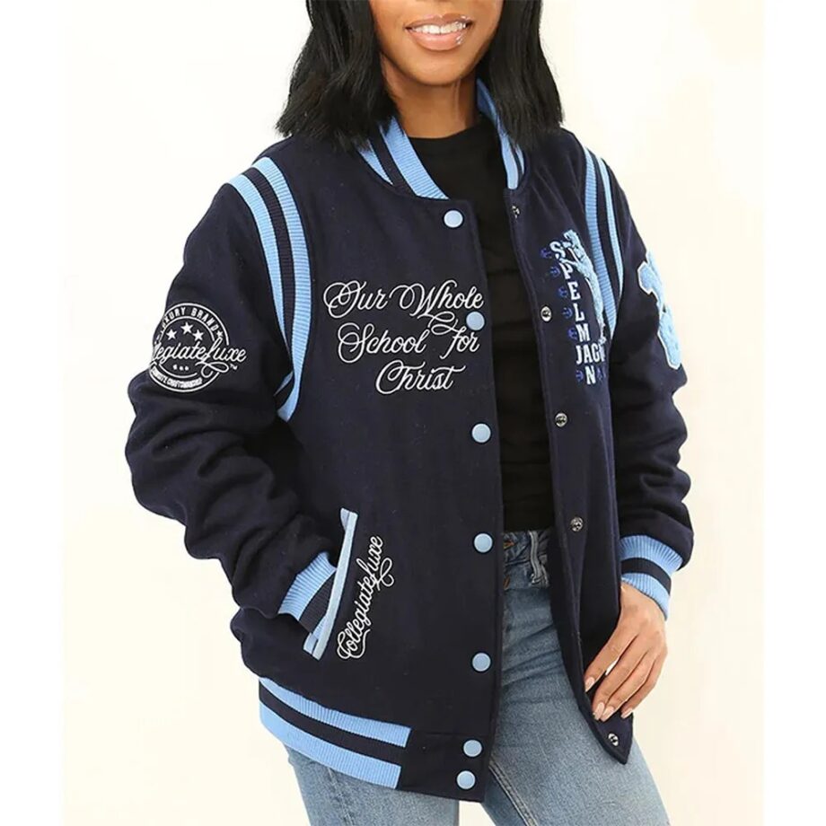 Spelman College Jaguars Navy Varsity Jacket