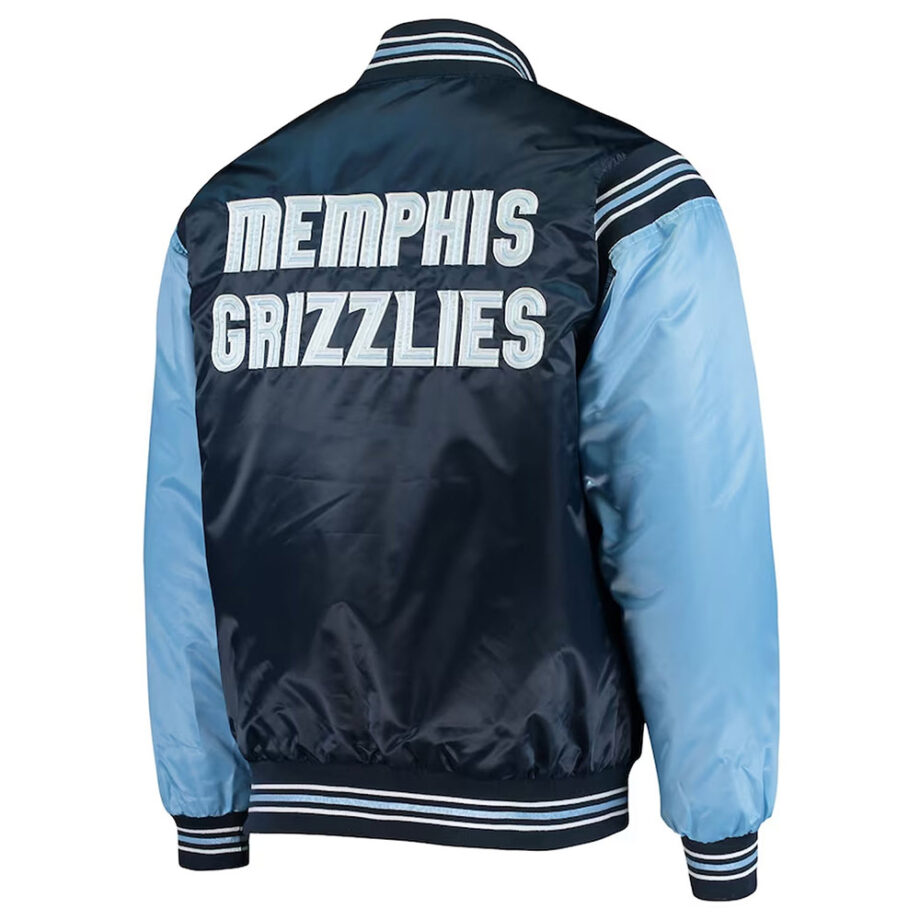 The Enforcer Memphis Grizzlies Navy/Light Blue Satin Jacket