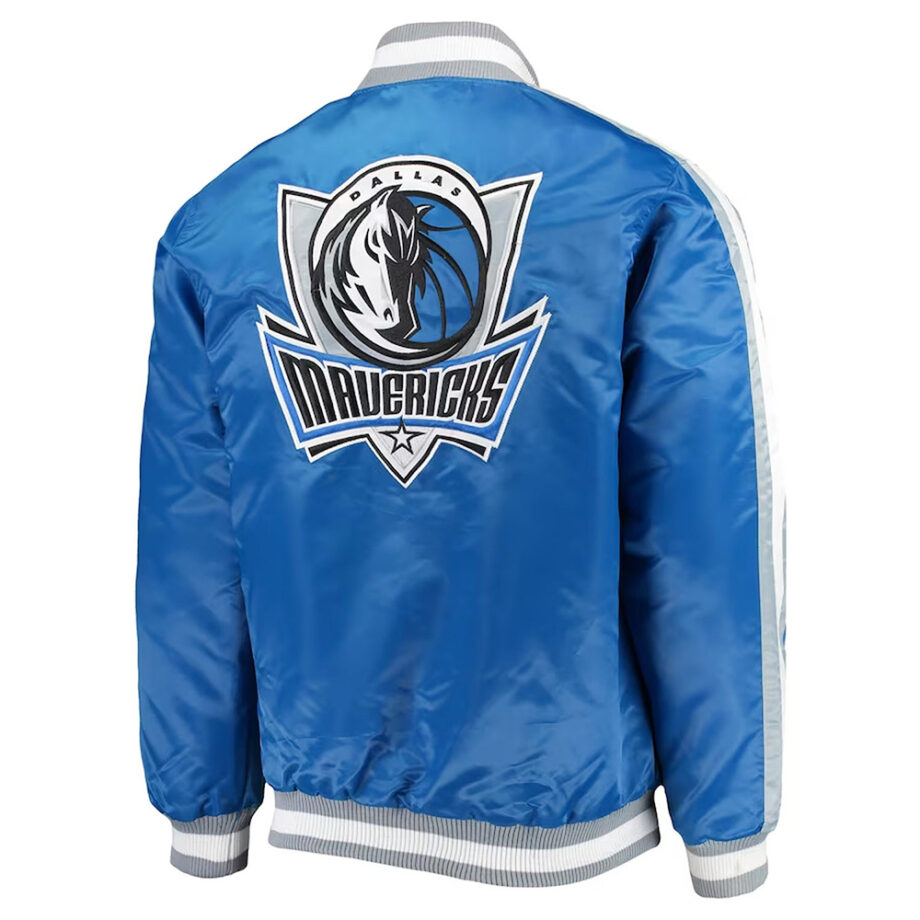 Dallas Mavericks Blue Varsity Satin Jacket