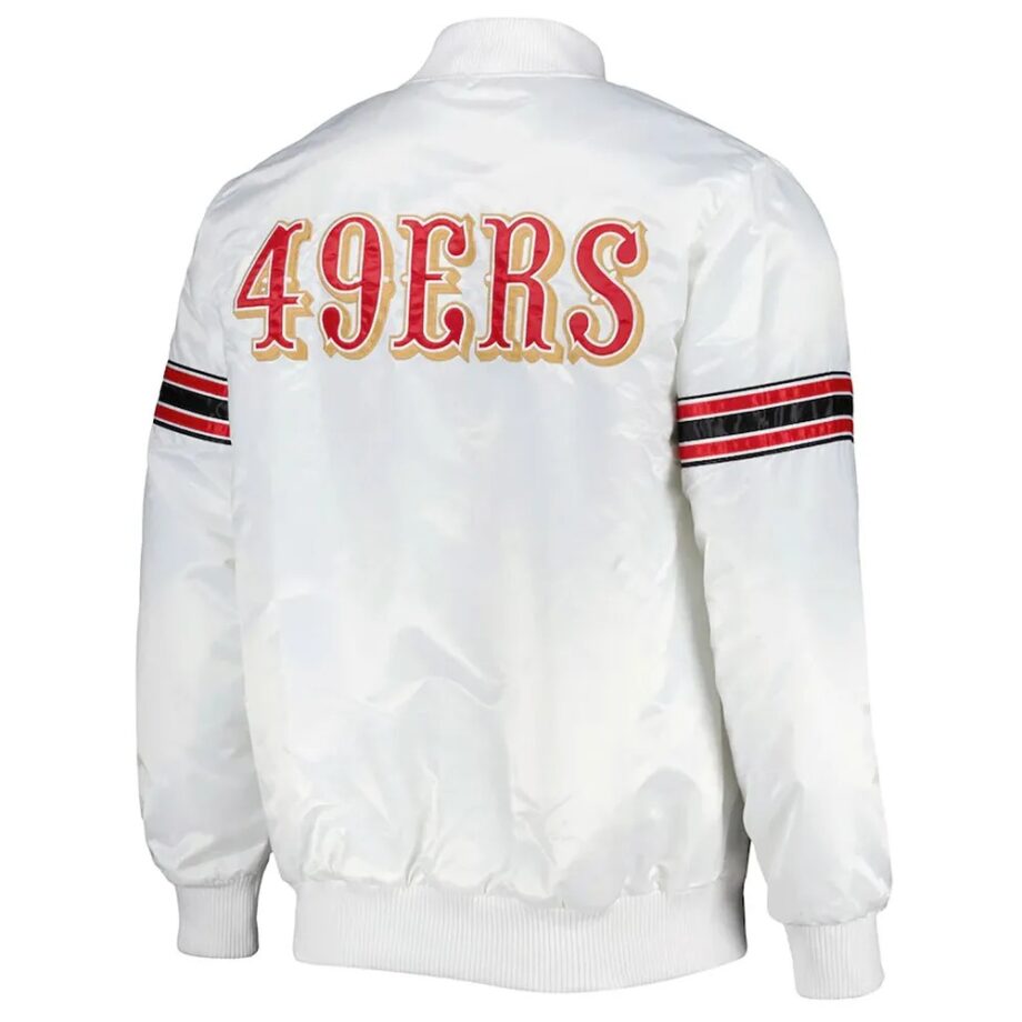 Power Forward San Francisco 49ers White Satin Jacket