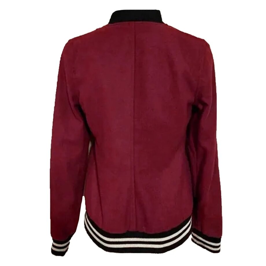 The Vampire Diaries S04 Nina Dobrev Burgundy Varsity Jacket