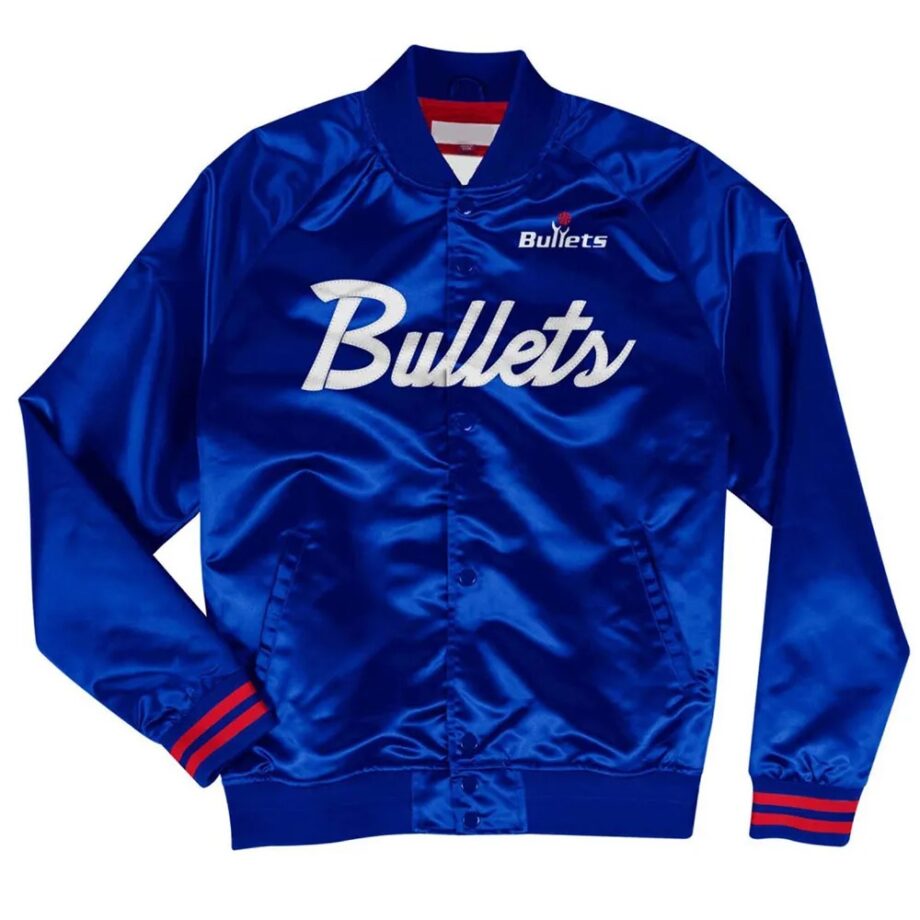 Washington Bullets Blue Satin Jacket
