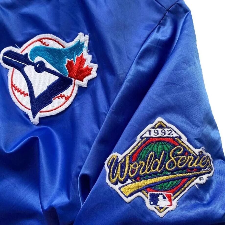 Vintage 90s Toronto Blue Jays Blue Satin Jacket