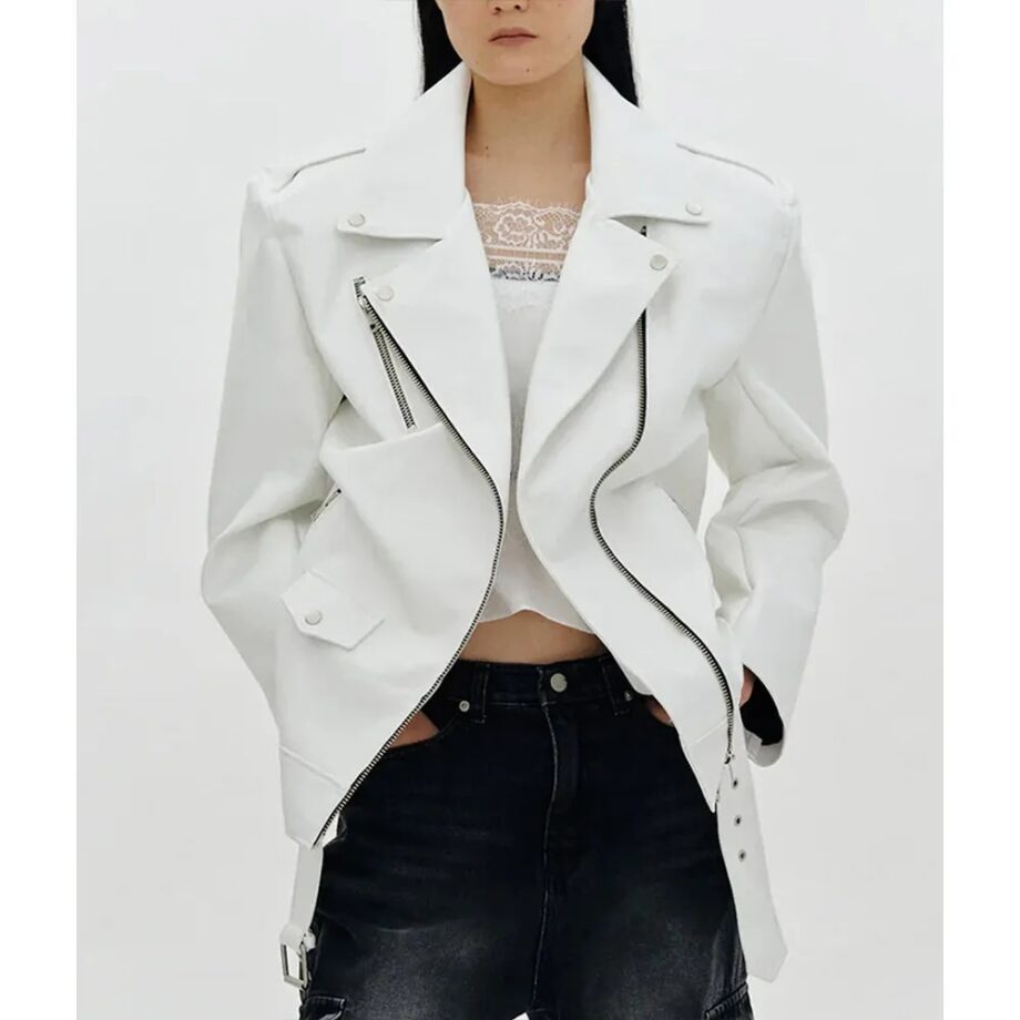 Better Things S04 Pamela Adlon White Leather Jacket