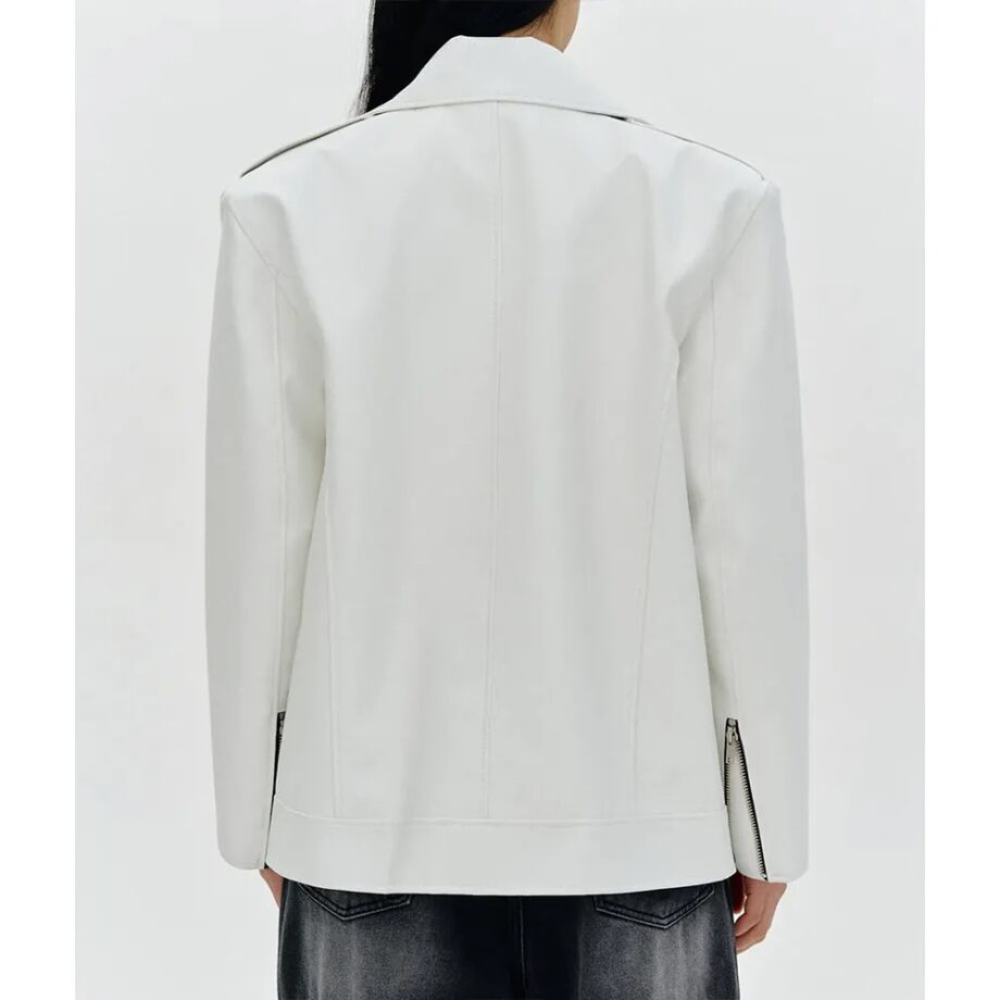 Better Things S04 Pamela Adlon White Leather Jacket