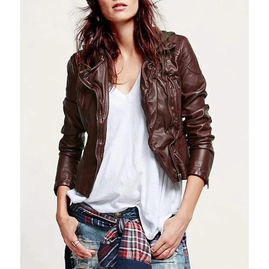 Brooklyn Nine-Nine S07 Rosa Diaz Hooded Leather Jacket