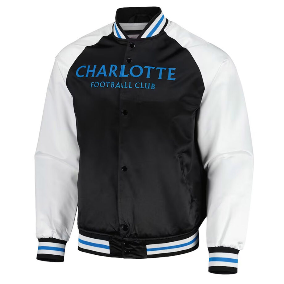 Charlotte FC Black & White Satin Jacket