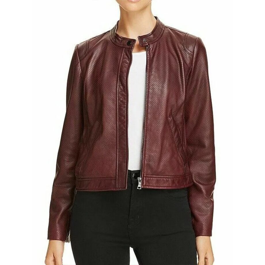 Dare Me Willa Fitzgerald Maroon Leather Jacket