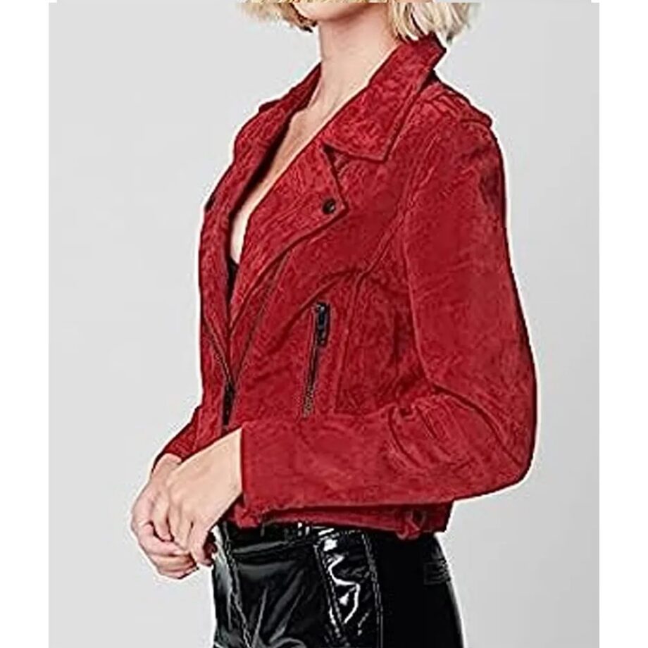 Head of The Class Isabella Gomez Red Suede Jacket