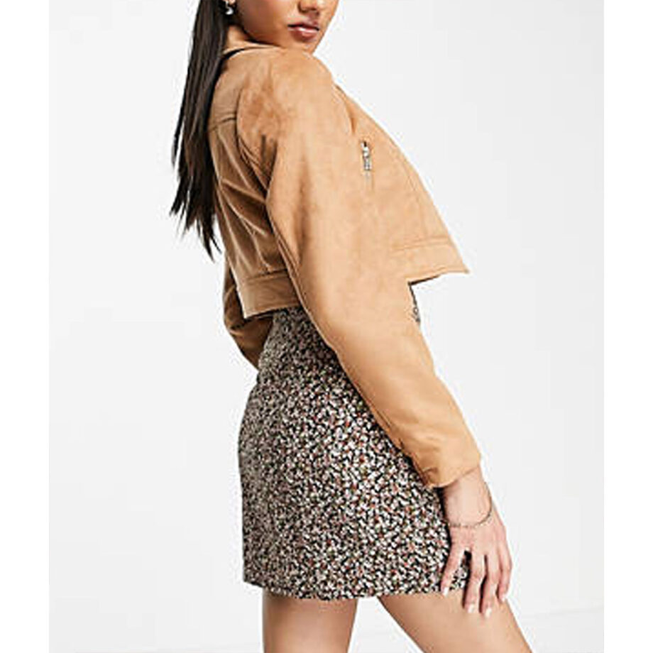 How I Met Your Father Francia Raisa Suede Cropped Jacket