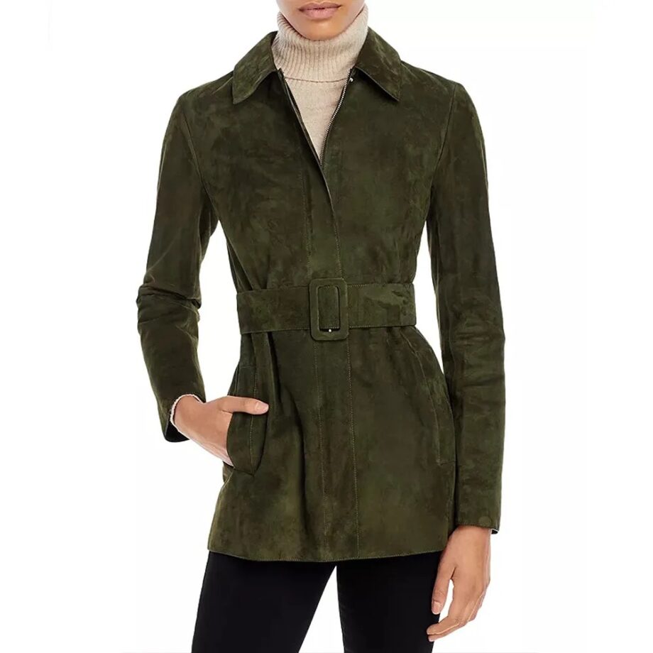Evil S02 Katja Herbers Green Suede Jacket