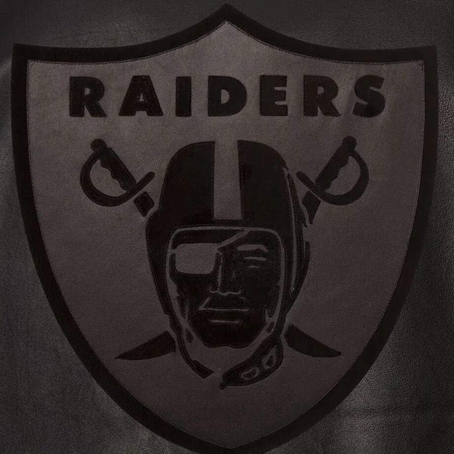 Las Vegas Raiders Black Tonal Leather Jacket