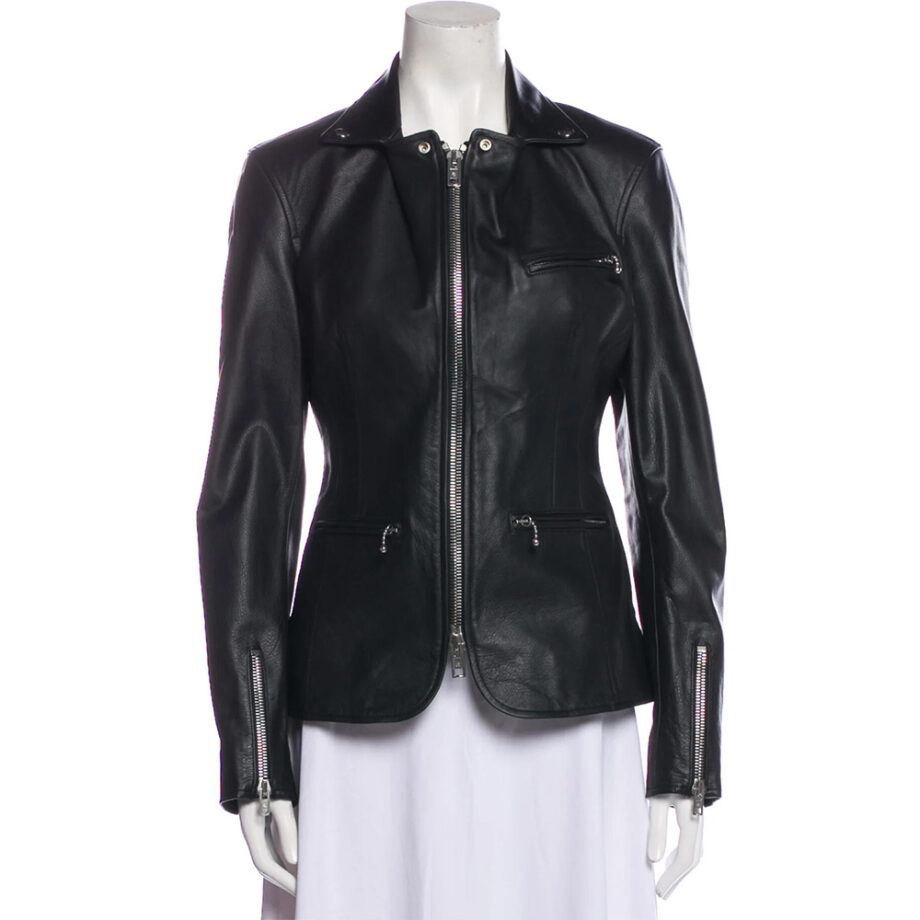 Arrow S07 Katie Cassidy Black Leather Jacket